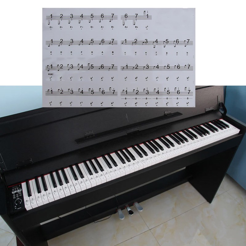54/61/88 Key Music Keyboard Piano Stickers Set Removable Note Labels UK NEW