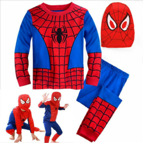 Boys Spiderman Fancy Dress Party Jumpsuit Cosplay Costume Bo