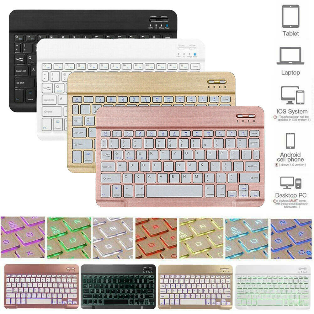 Backlit Bluetooth Keyboard For Samsung Galaxy Tab A/A7/A8/S6/S7/S8 7~12.4 Tablet