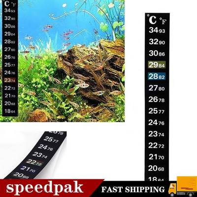 LCD Klebestreifen Flach Thermometer Aufkleben für Fenster Tank Fisch X2K9