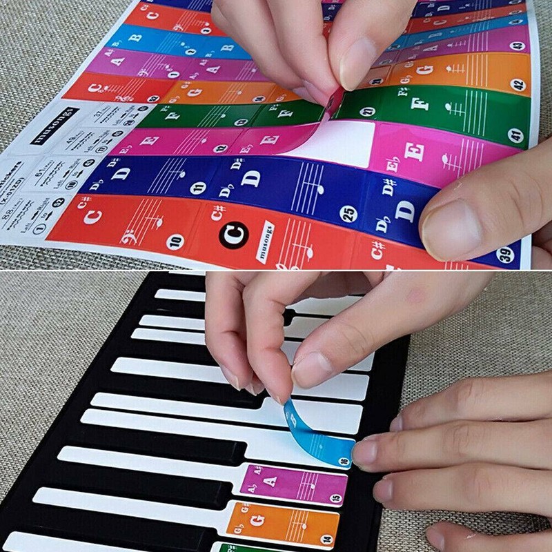 51 Keys Piano Keyboard Stickers Music Keyboard Key Note Labels UK Keyboards and Pianos