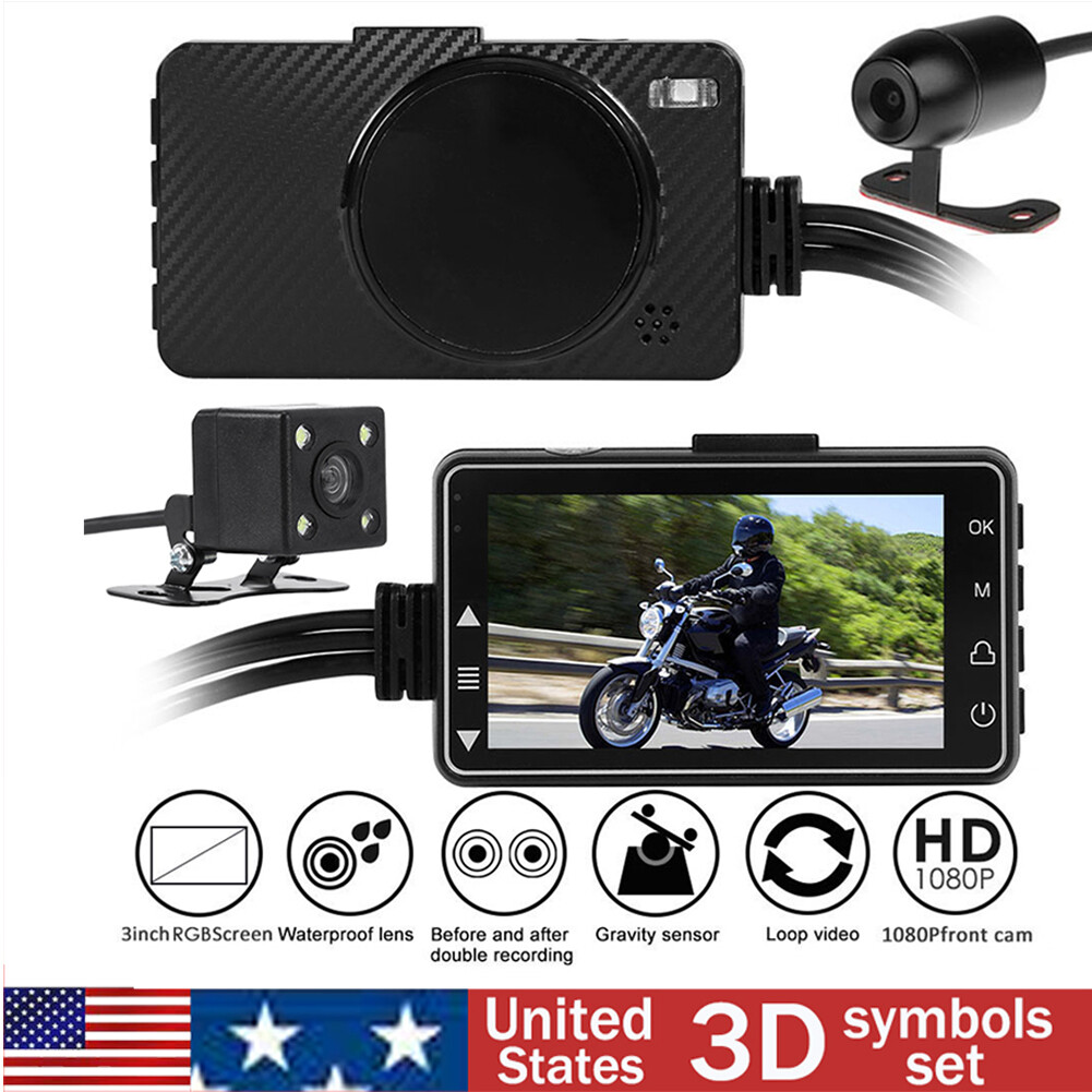 SE300 Dual Camera Motorcycle DVR Dash Cam Front+Rear View Motorcycle Recorder