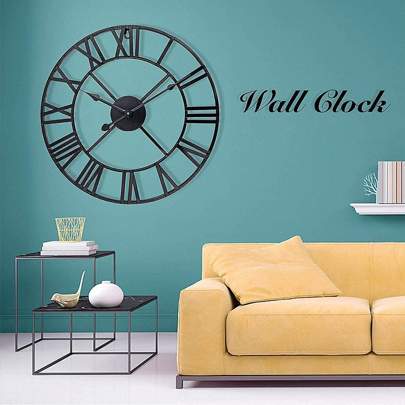 Antique Tower 24 Inch Large Roman Numeral Wall Clock, Indoor Outdoor Patio Water