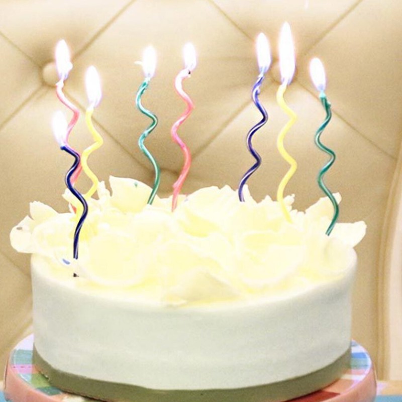 Wavy Happy Birthday Cake Candles Topper Decoration Party Supplies