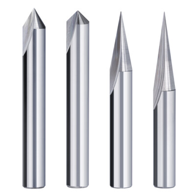 V Groove Wood Carving Solid Carbide Route Bit 1/4 Shank 15 20D CNC Engraving Bit