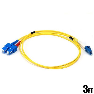 1M 3FT LC to SC Duplex 9/125 Single Mode Fiber Optic Optical Patch Cable Yellow