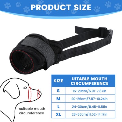 Daily 4 Sizes Vet Visiting Dog Muzzle Set Black Breathable Mesh Adjustable Strap
