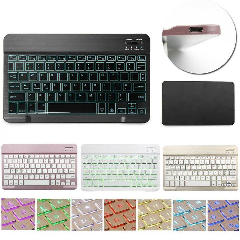 Wireless Bluetooth Keyboard LED Backlit Rechargeable For Galaxy Tab S4 10.5 inch