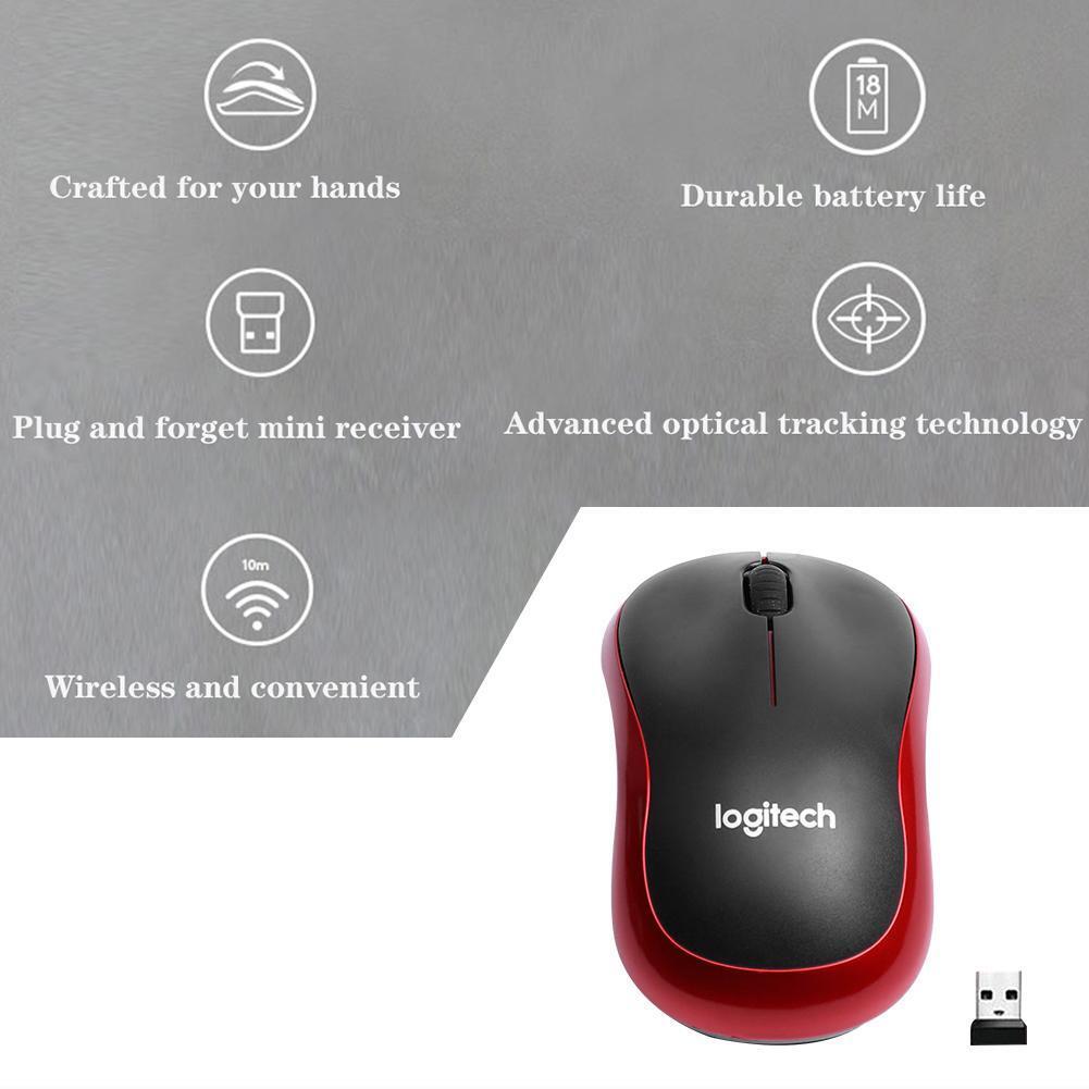 Logitech M185 Wireless Optical Mouse USB Receiver Fit Compact PC Laptop Mouse US