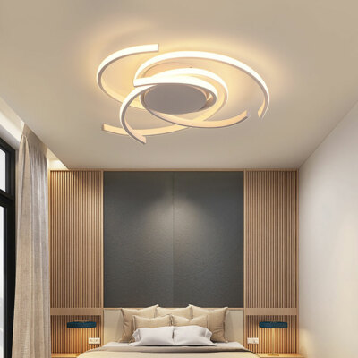 Modern LED Dimmable Ceiling Light Flush Mount Ceiling Lamp Chandelier w/ Remote