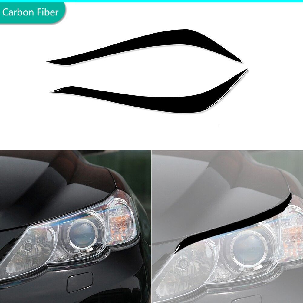 Piano Black Front Headlight Eyelid Eyebrow Cover For Toyota