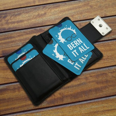 Bern It All Bernie Sanders Burning Democrat Credit Card RFID Blocker Sleeves Set