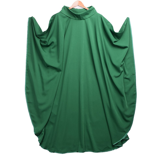 BLESSUME Church Priests Solid Chasuble Mass Vestments Green- Cowl Collar