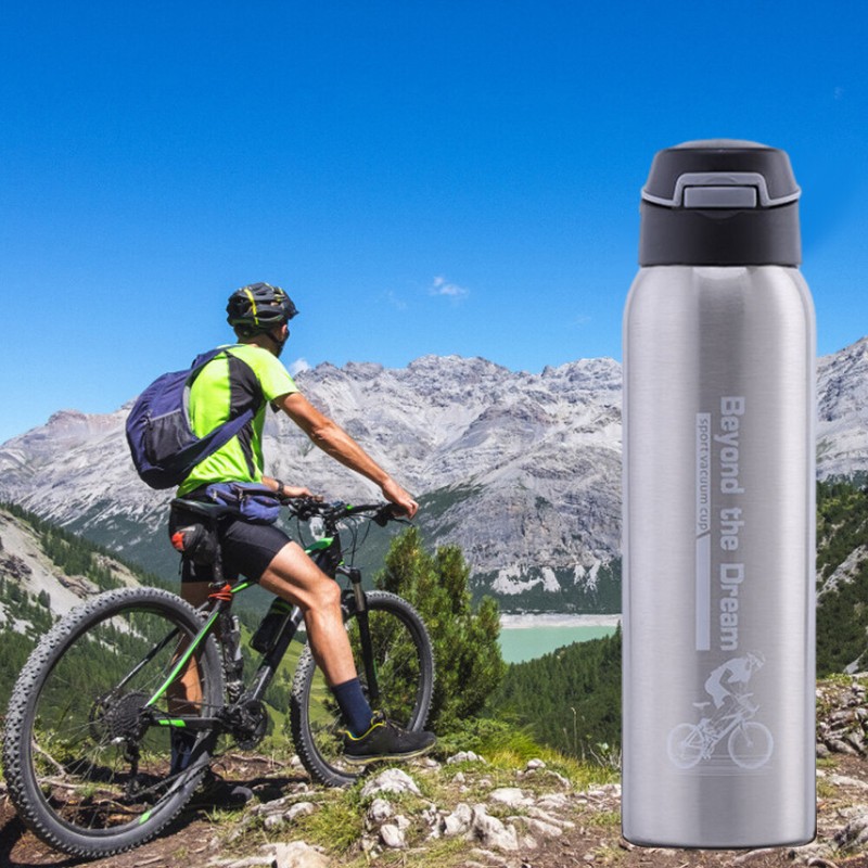 Mountain Bike Sports Water Bottle 500ml Stainless Thermos Keep Warm Water Cup