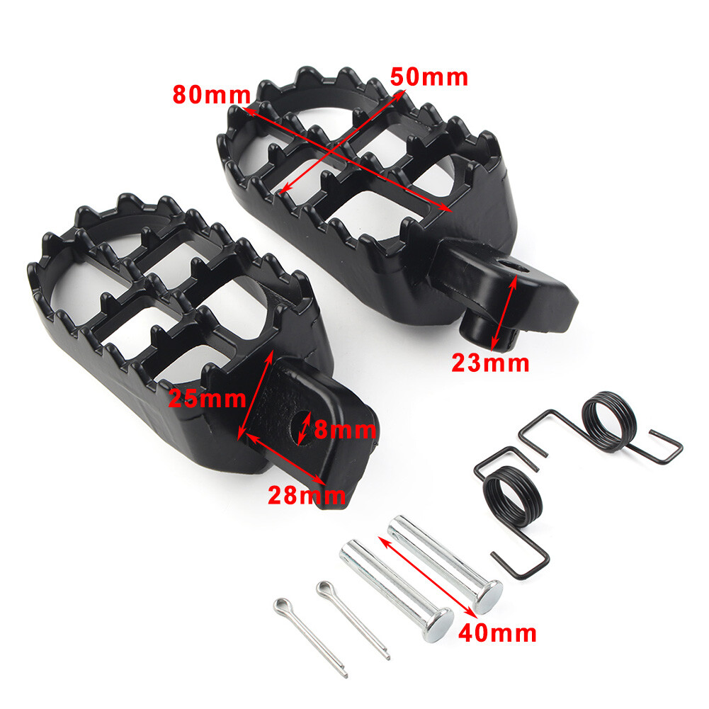 2x CNC Universal Motorcycle Bike Wide Foot Pegs Footpegs Rear Set Pedals Racing