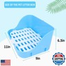 kathson Rabbit Litter Box, Rat Litter Tray Ferret Potty Training Corner Litter Pan Cage Cleaner for Chinchillas Guinea Pigs(Blue)