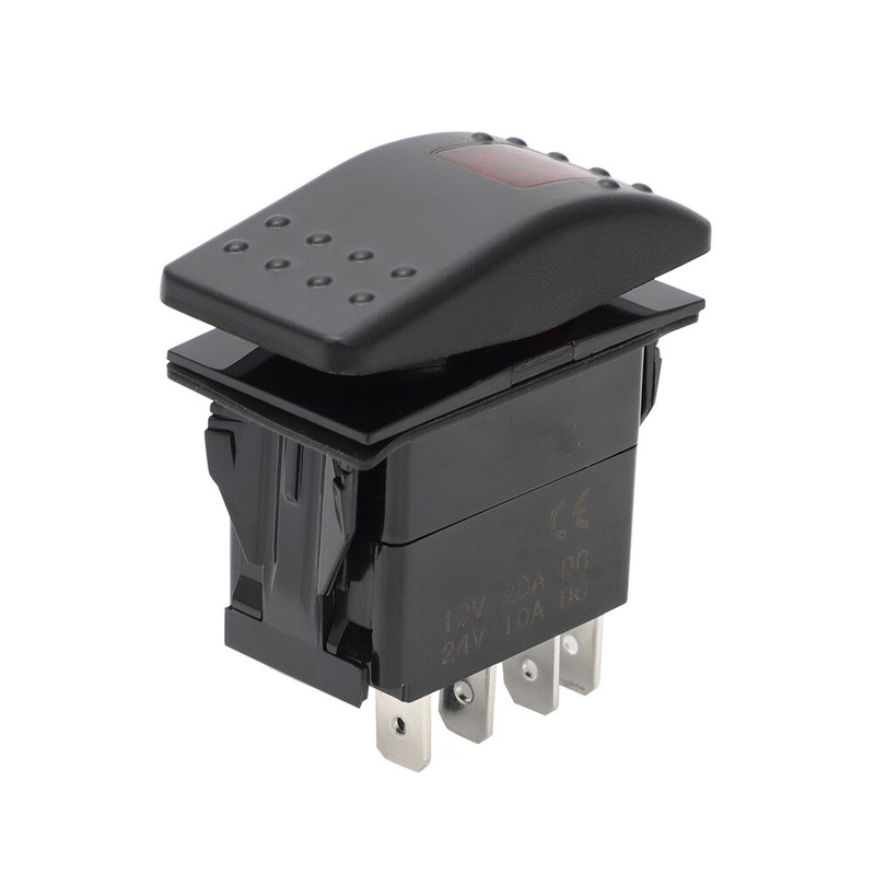 #308-1038 RV Generator Start Stop Rocker Switch Red Lens For Onan Cummins US