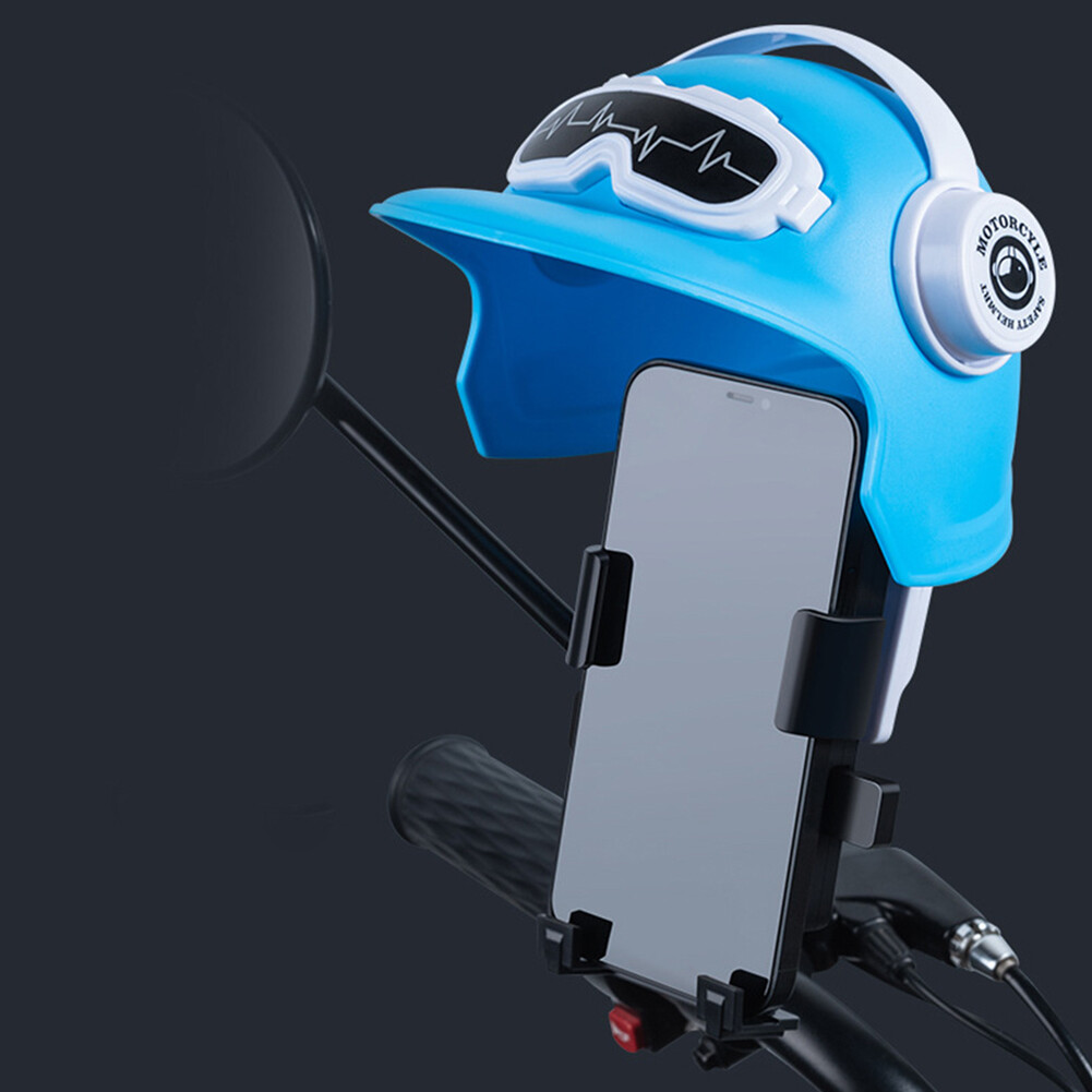 Bike Phone Mount with Sun Shield Helmet Shaped Phone Cradle for Electric Bike US