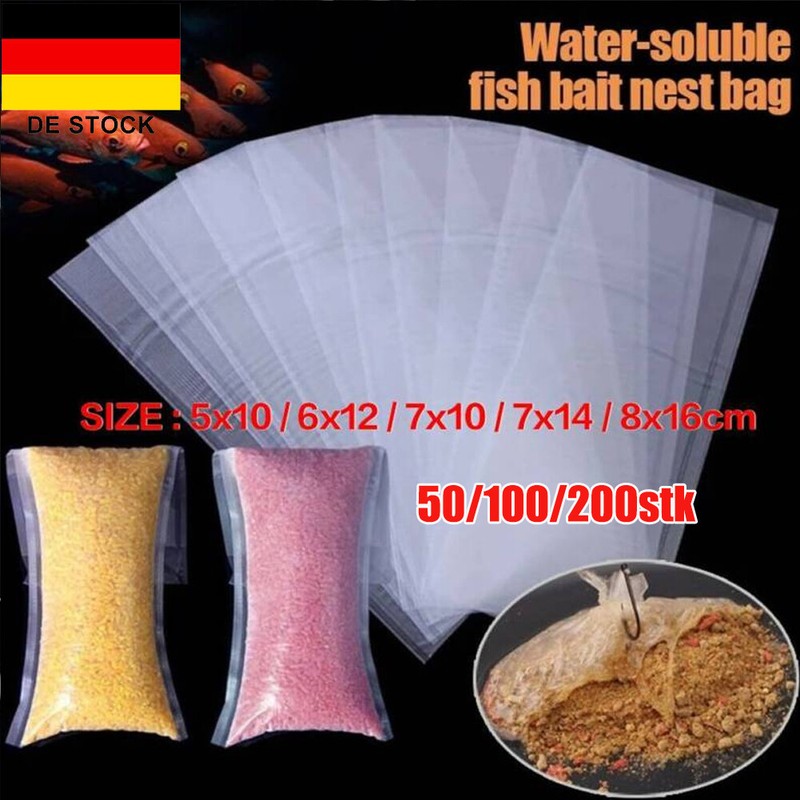 50-200Stk Wasserlöslicher PVA-Beutel Karpfenangeln Schnell Auflösende Beutel