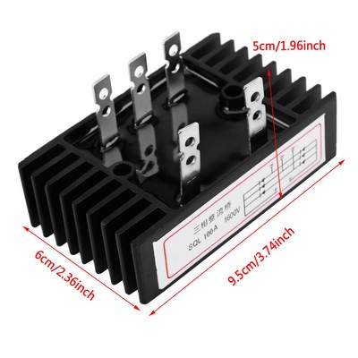 SQL100A 1600V Three Phase Diode Bridge Rectifier AC to DC Black