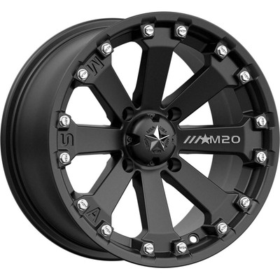 4/110 MSA M20 Kore Wheel 14x7 4.0 + 3.0 Flat Black For KYMCO UXV 500i 2012-2015