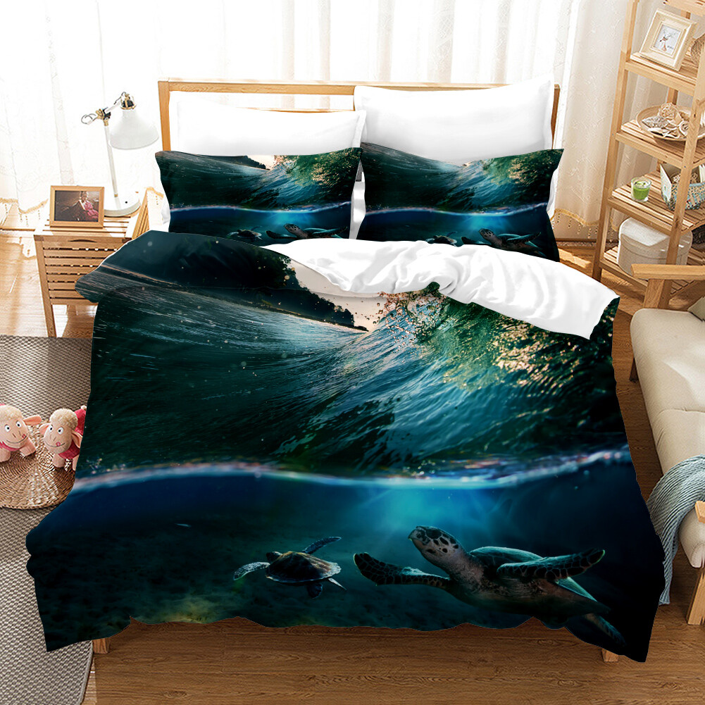 3d Deep Sea Turtle Bedding Set Duvet Cover Comforter Cover Pillowcase Ebay