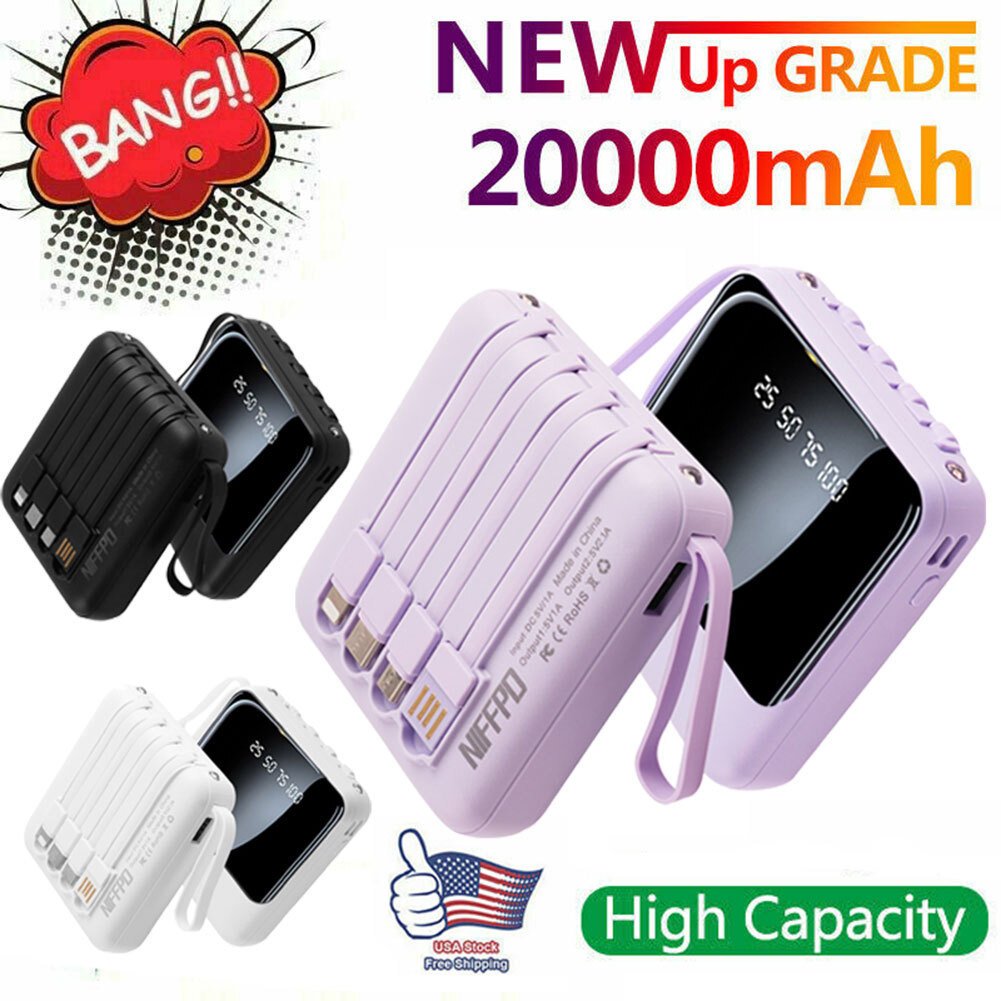 Mini Power Bank 20000mAh 2 USB Charging Portable External Ba