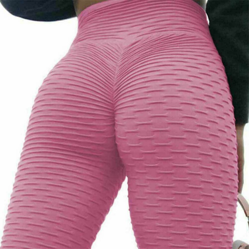 Women Butt Lift Yoga Pants Scrunch Honeycomb Leggings Sports Fitness