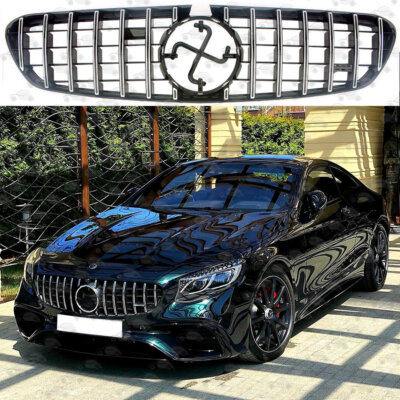 Front Racing Grills Facelift For Mercedes-Benz W217 S63 S65 Coupe AM-G 2018-2023