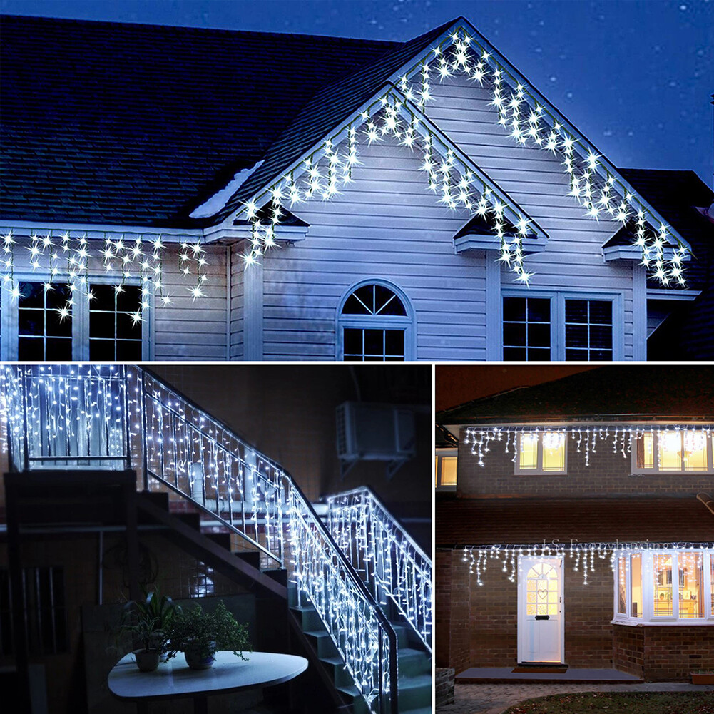 13~130ft Curtain Icicle Lights Wedding Party LED Fairy Christmas Indoor Outdoor