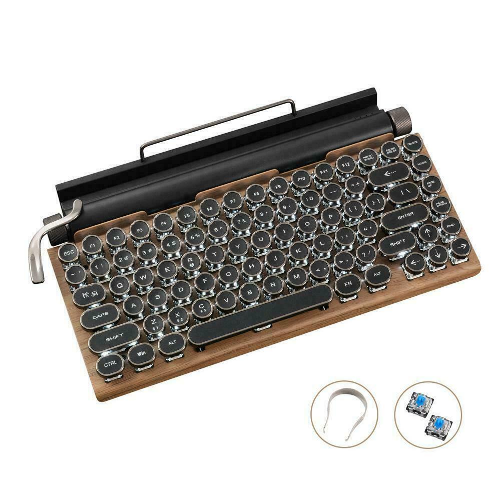 Typewriter Keyboard Wireless Bluetooth RGB Colorful Laptop For Tablet