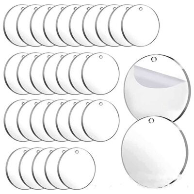 50pcs 2inch Clear Acrylic Blanks Acrylic Circle Discs Round Christmas Ornamen...