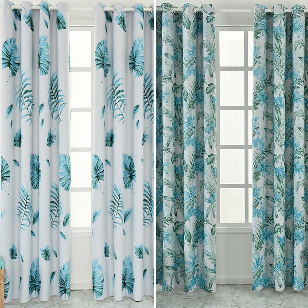 Blackout Curtains Tropical Print Living Room Bedroom Window Drapes