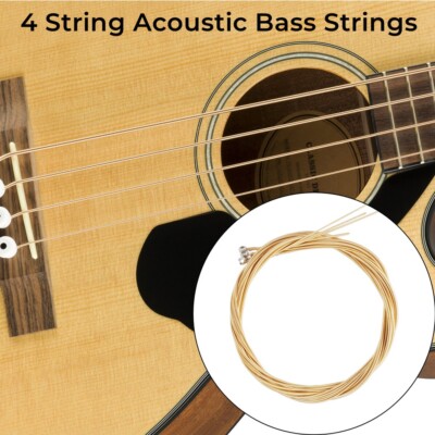 1 Set 4 String Acoustic Bass Strings Accessories Brass