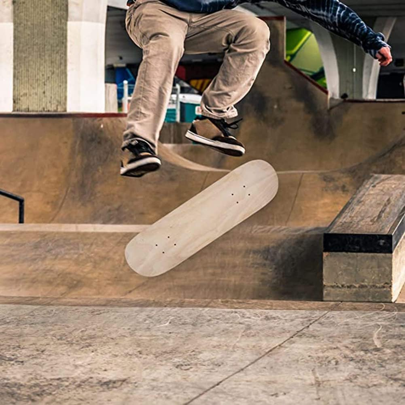 2 Packs Blank Skateboard Decks Natural 7-Layer Maple Double Tail Skateboard Ligh