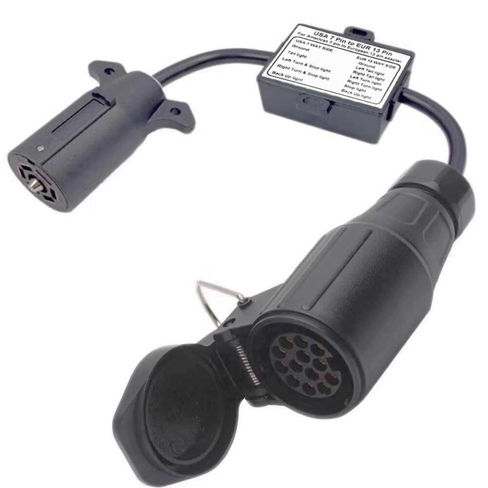 USA to EU Trailer Light Converter US 7-Way Blade Socket to EU 13