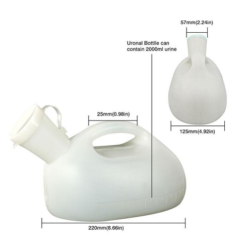 2000ml Male Urinal Bottle W/ Lid 2000 mL Camping Travel Car Urine Bottle
