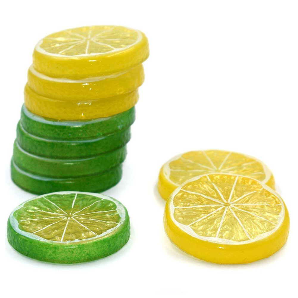 10pcs Artificial Fruit Lemon Slices Simulation Food Model Home
