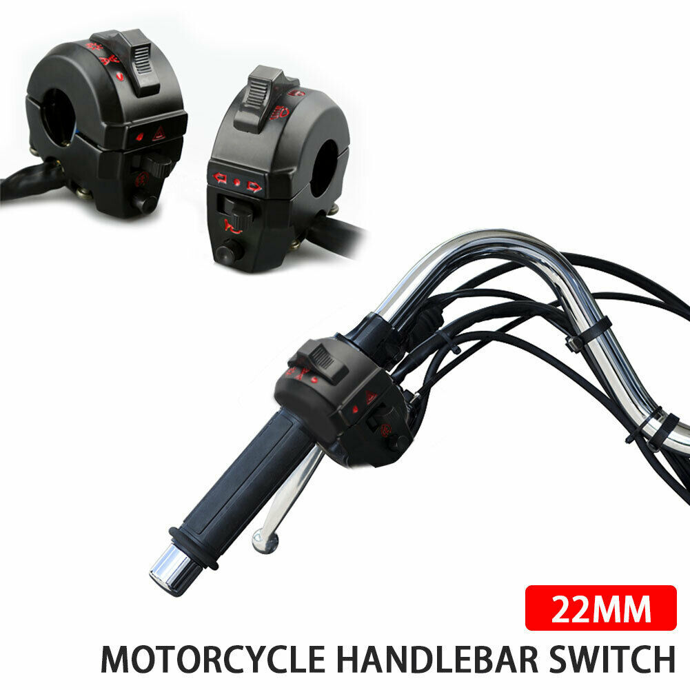 Hi/Lo | Horn | Turn Signal | Motorcycle Handlebar Switch | 7/8ths Thin