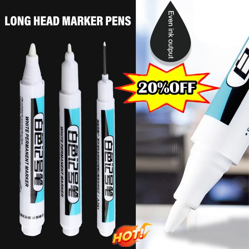 1X White Paint Marker Pen Waterproof Bike Car Tyre Tire Sale