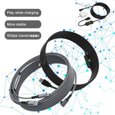 5 m Smart Data Link Kabel mit zusätzlichem Ladeanschluss für Meta Quest3 &/ λμ