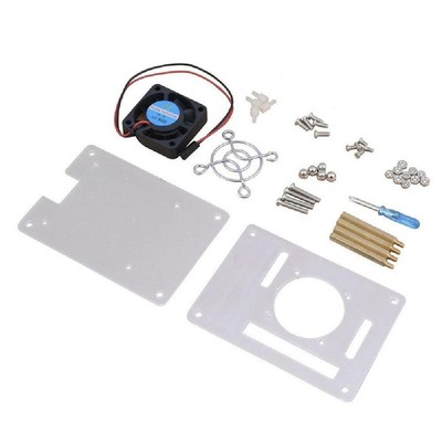 Arcylic Clear Case Shell Cooling Fan Heatsink For Raspberry Pi 3/2 Model B/B+