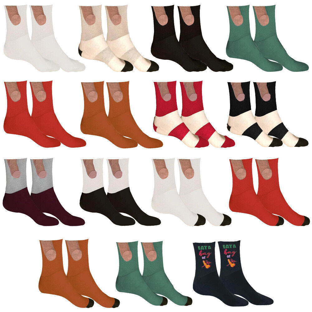 "Show Off" DICK/COCK/PENIS Socks for Mens NOVELTY JOKE FUNNY PRANK PRINTING USA