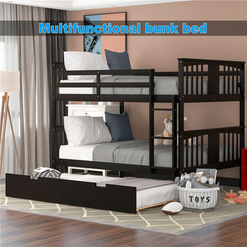 With Twin Size Trundle & Ladder Bedroom Bed