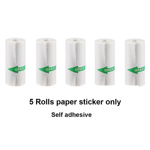 5 Rolls Thermal Paper Stickers 57*30mm for Phone Mini Pocket Thermal Printer DIY