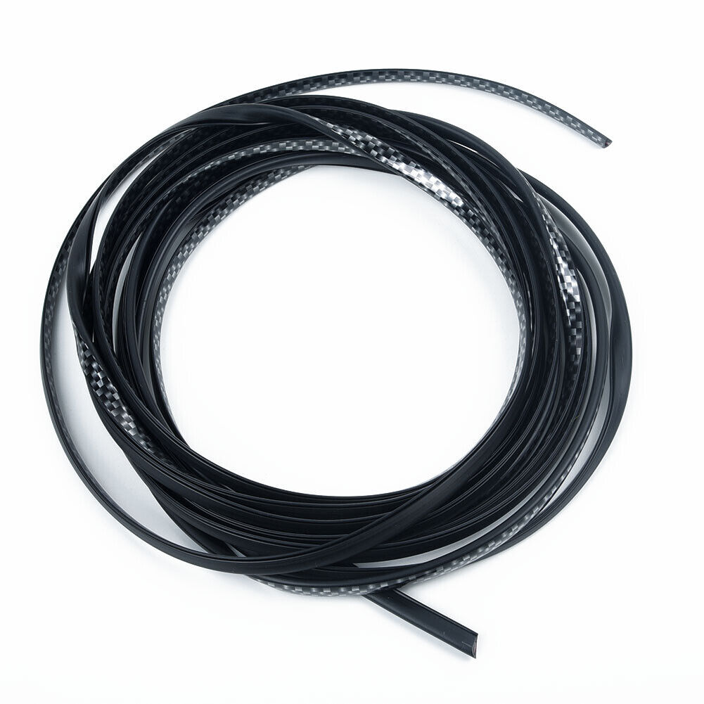 5M Carbon Fiber Car Door Moulding Scratch Protector Strip Edge Guard Trim Rubber