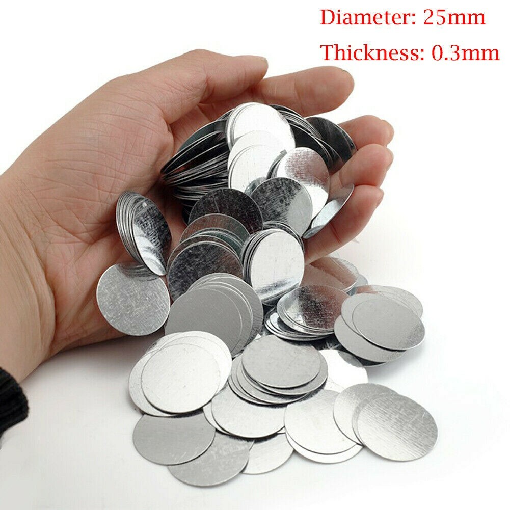50PCS Rund Verzinkt Eisen Blatt Scheiben Platte Verzinkt Metall 25x0.3mm