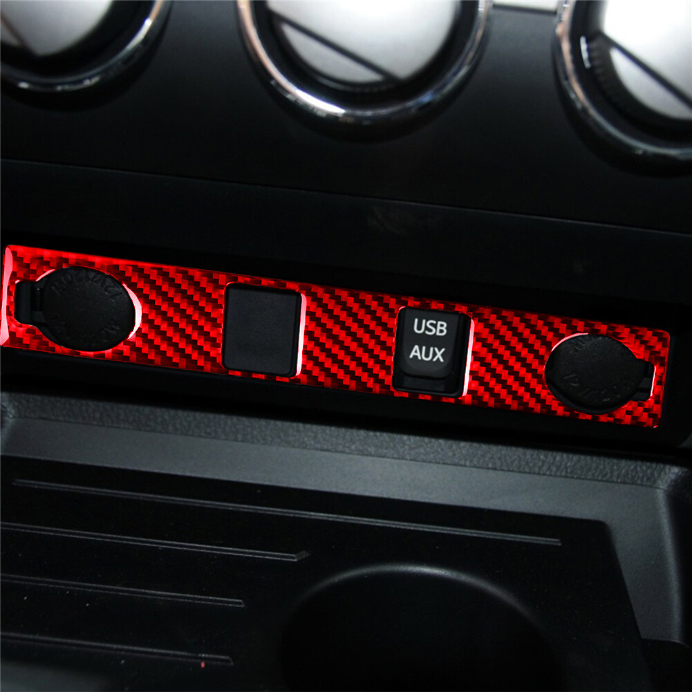 For Toyota Tundra 2014-18 Red Carbon Fiber Cigarette Lighter Switch Button  Cover