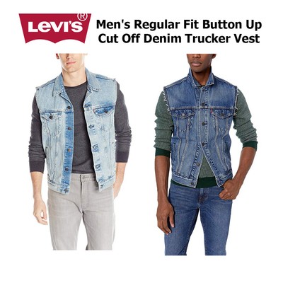 Мужской джинсовый жилет на пуговицах с вырезом на пуговицах Levi's Regular Fit