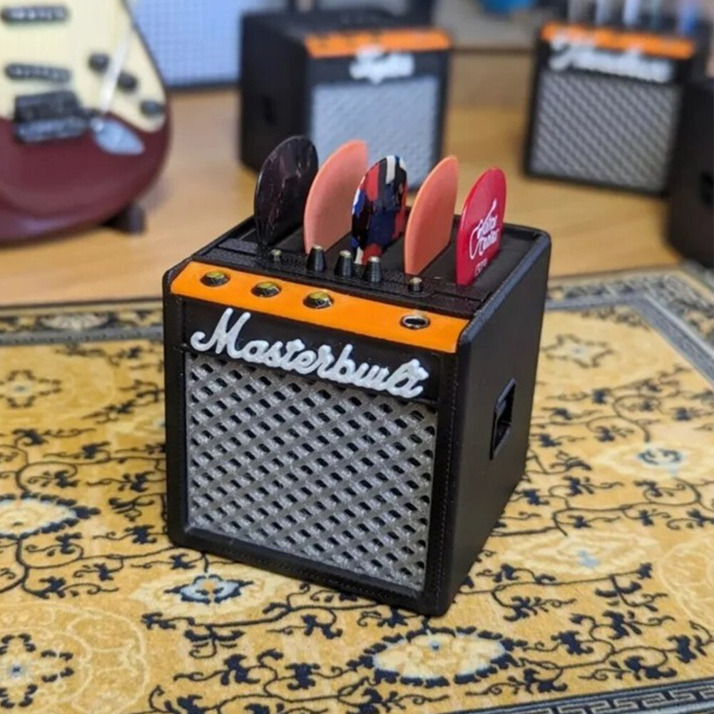 Produktbild von Mini -Gitarrenverstärker -Pick -Halter | Verstärker -Lautsprecher -Gitarren -Pick -Halter - Großkapazität Box 3D Printed Display -Hülle Für Musikinstrumente Bass Geburtstag Weihnachten HIM FORINGS Mus